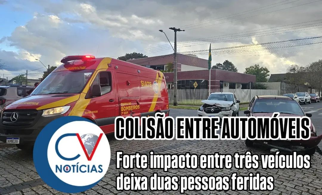 ​Colisão entre três veículos deixa dois feridos no bairro Ouro Verde, em Campo Largo