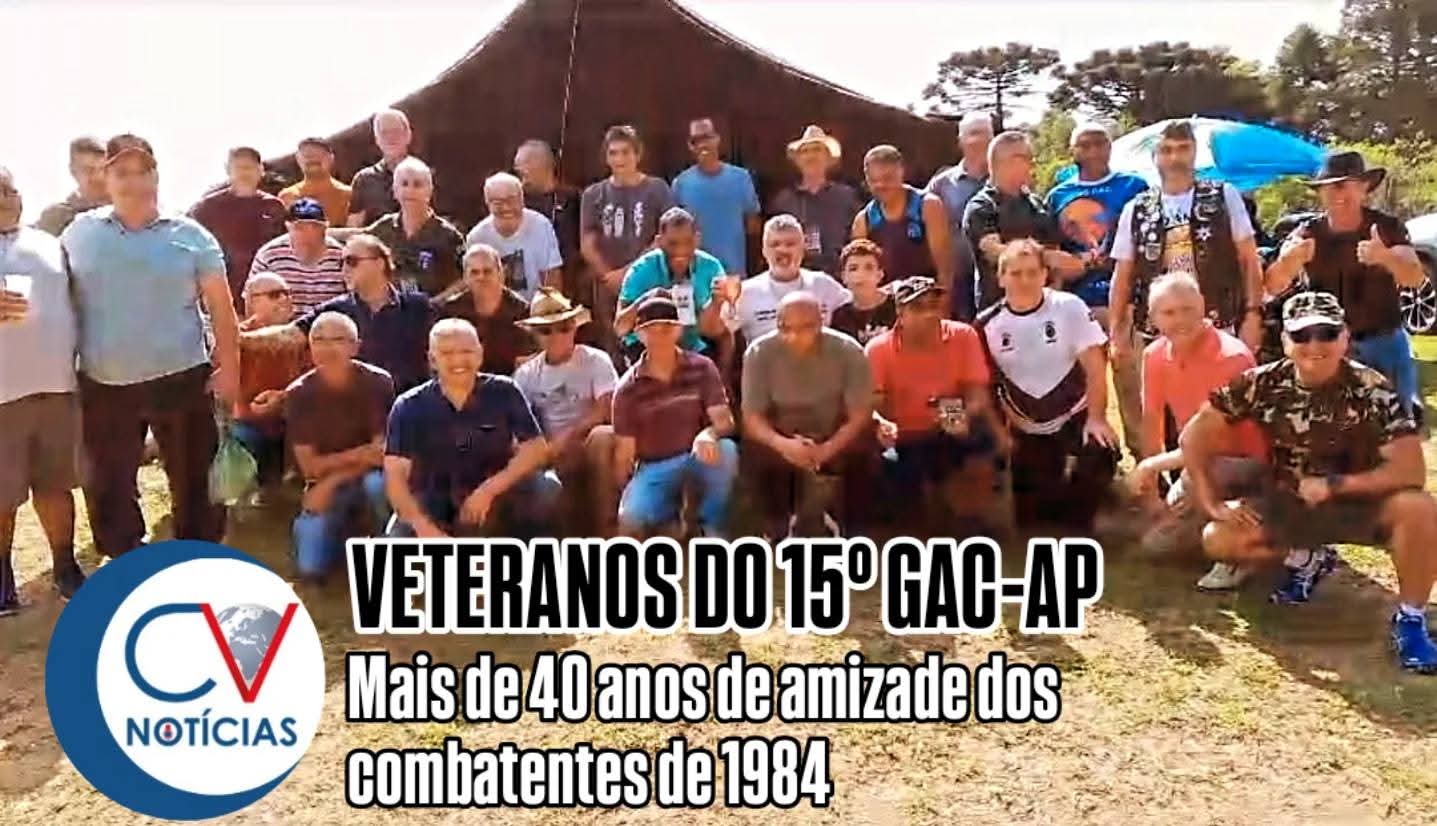 ​Veteranos do 15º GAC-AP celebram mais de 40 anos de amizade numa confraternização em Campo Largo