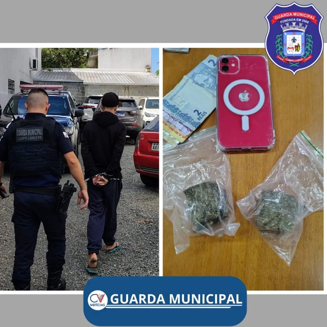 Guarda Municipal aborda homem com maconha no Centro de Campo Largo