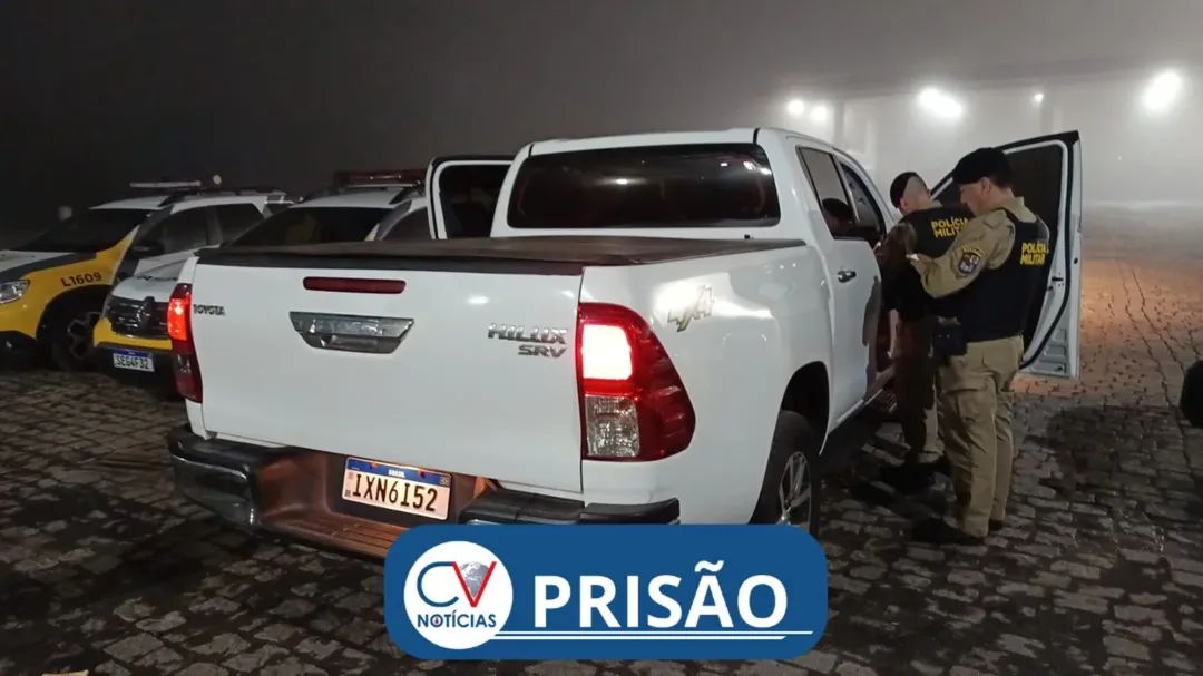 Casal é preso em São Luiz do Purunã com Toyota Hilux furtada após perseguição na BR-277