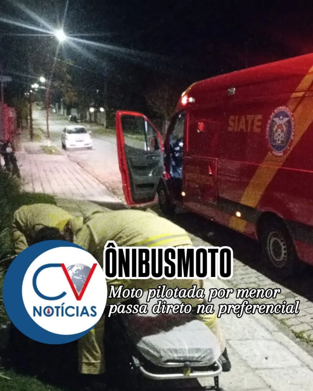 ​Adolescente de 14 anos se envolve em colisão com ônibus no bairro Ouro Verde em Campo Largo