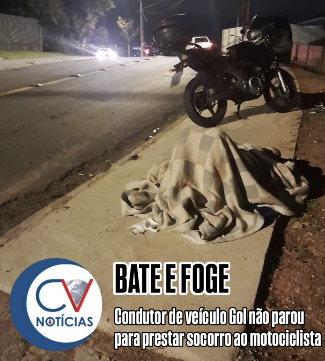 ​Motorista foge após causar grave acidente e deixa motociclista ferido em Campo Largo