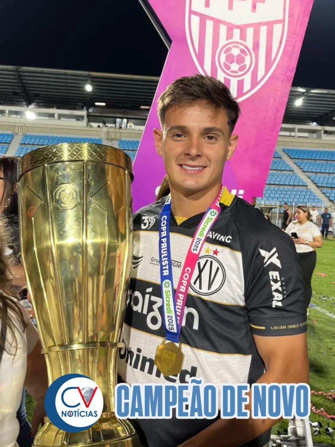 ​Campo-larguense Messias Félix é campeão da Copa Paulista com o XV de Piracicaba