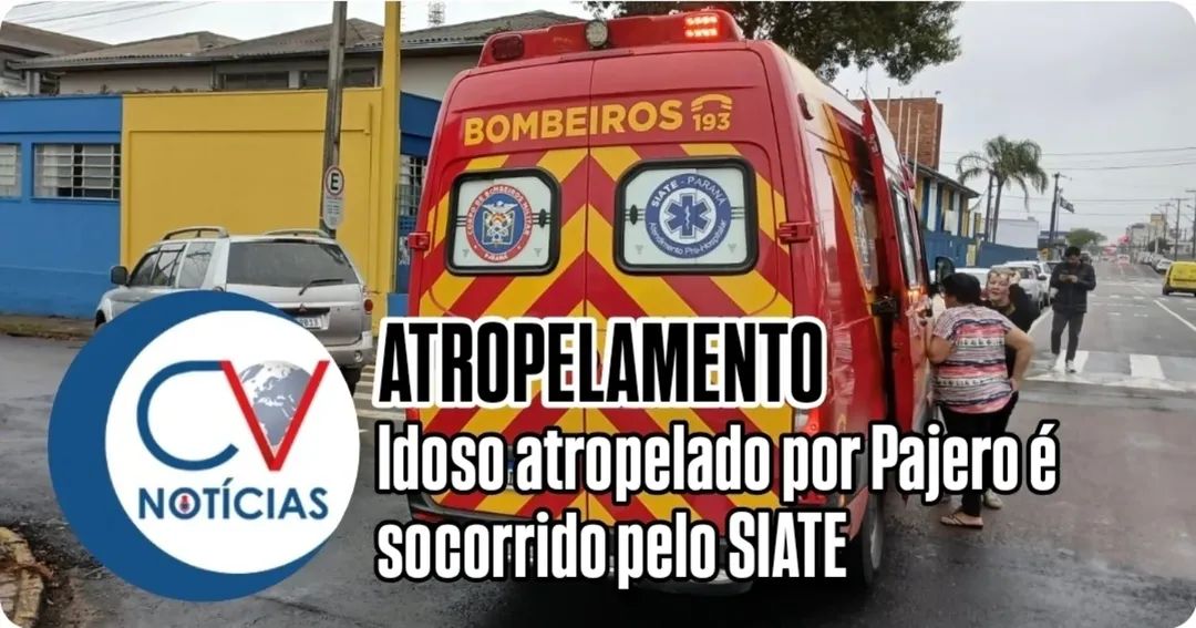 ​Idoso é atropelado próximo ao Colégio Kennedy e socorrido pela equipe do SIATE em Campo Largo