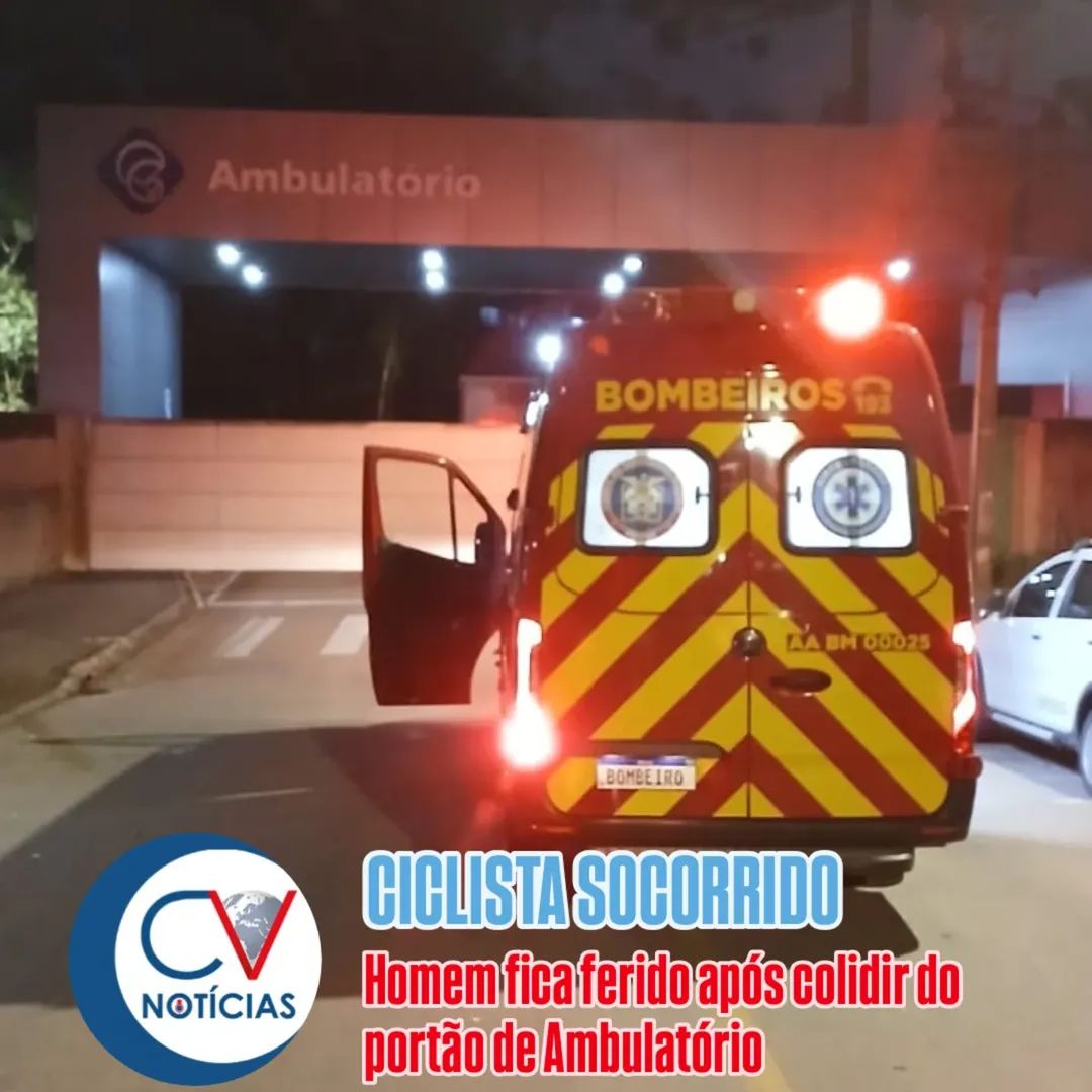 ​Ciclista sem freio colide contra portão de ambulatório e é encaminhado para hospital na Lapa