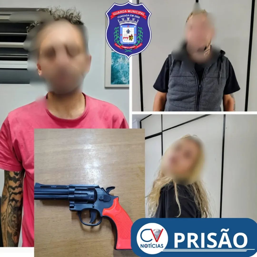 Trio é preso pela Guarda Municipal de Campo Largo após tentativa de roubo agravado
