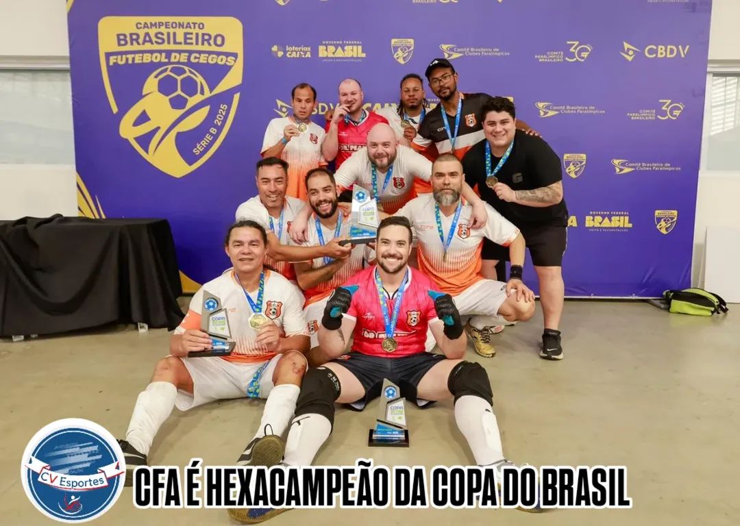 ​Clube de Futebol Adaptado conquista hexacampeonato da Copa Brasil para atletas com baixa visão