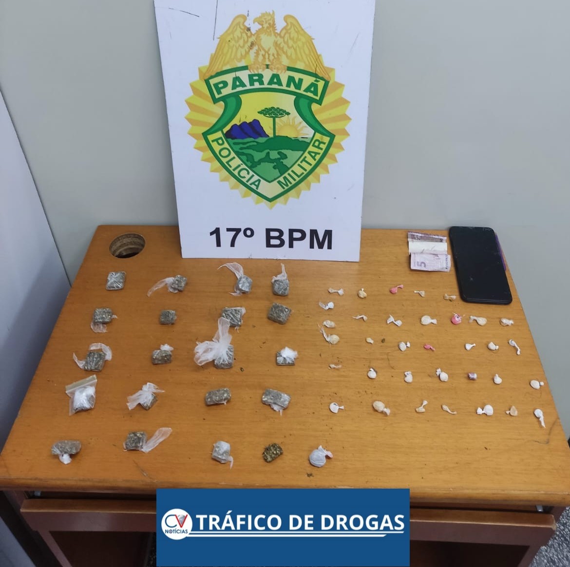 Polícia Militar prende dois por tráfico de drogas e corrupção de menores em Campo Largo